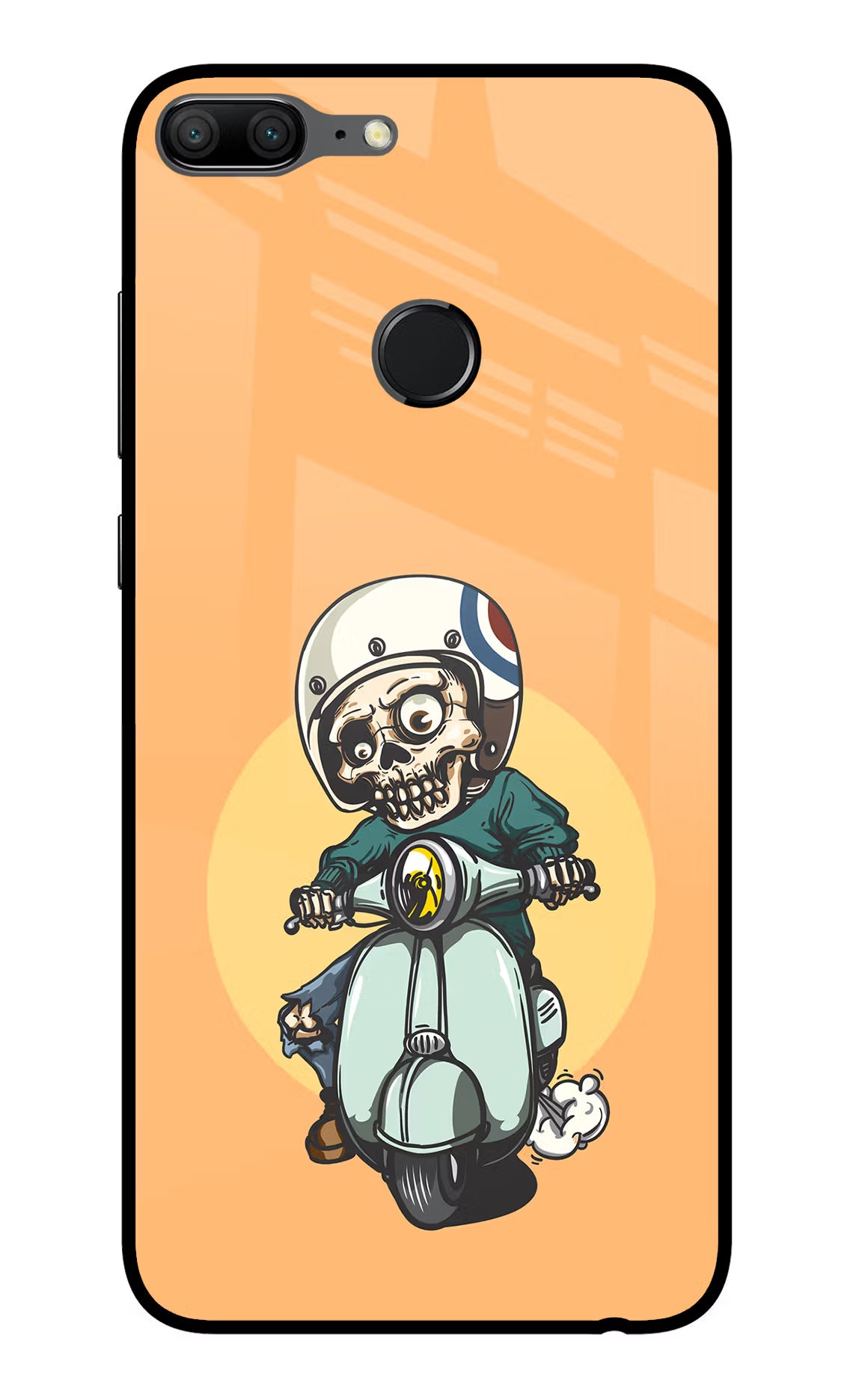 Undead Biker Honor 9 Lite Glass Case Back Cover by Casekaro