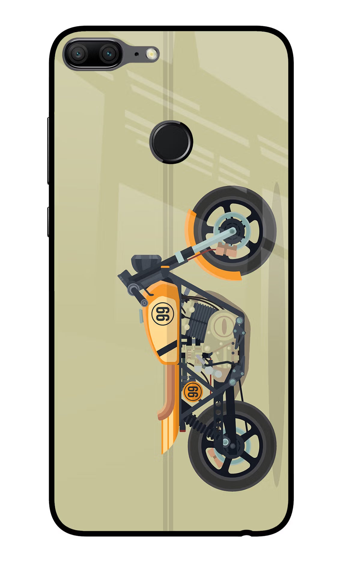 Vertical Speedster Honor 9 Lite Glass Case Back Cover by Casekaro