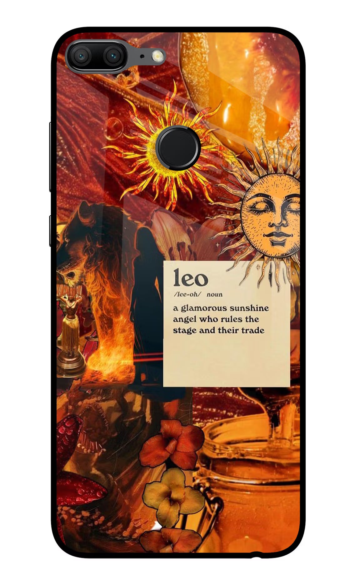 Leo Zodiac Honor 9 Lite Glass Case Back Cover by Casekaro