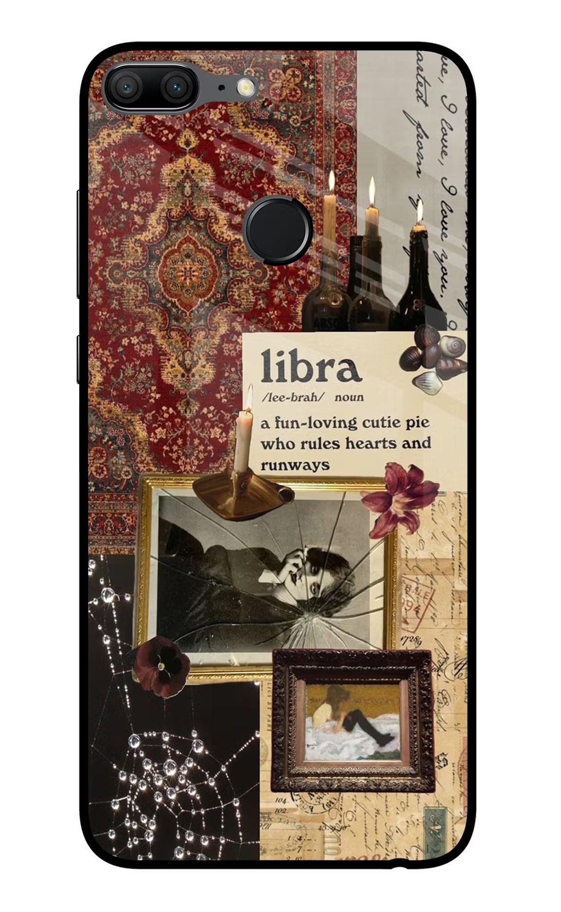 Libra Zodiac Honor 9 Lite Glass Case Back Cover by Casekaro