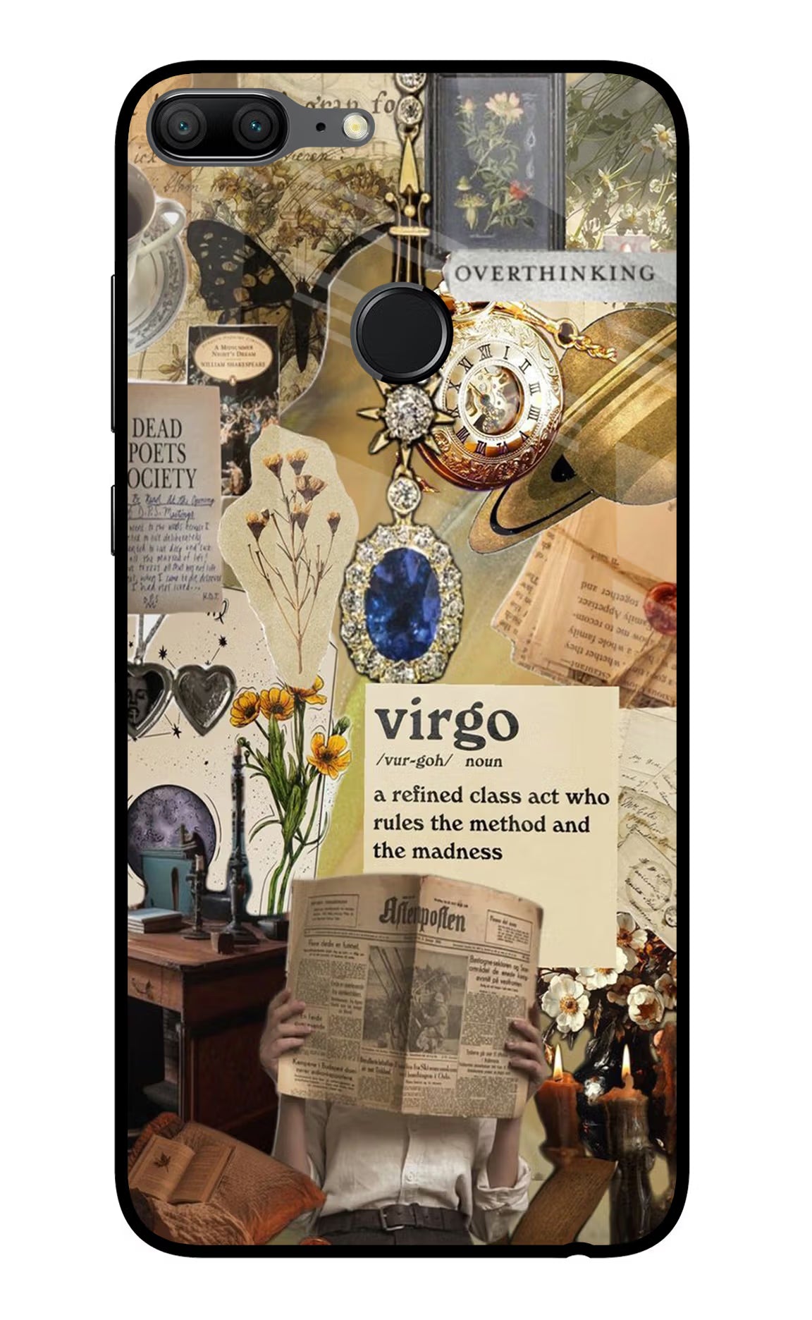 Virgo Zodiac Honor 9 Lite Glass Case Back Cover by Casekaro