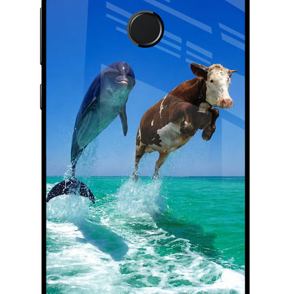 Dolphin vs Cow Honor 9 Lite Glass Case