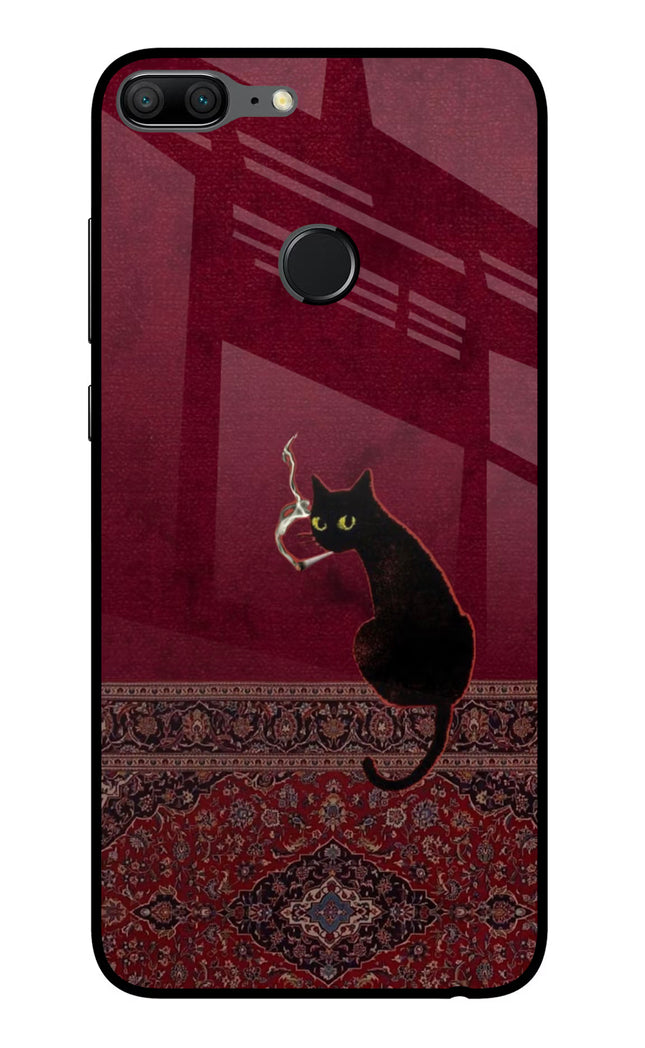 Midnight Cat Honor 9 Lite Glass Case