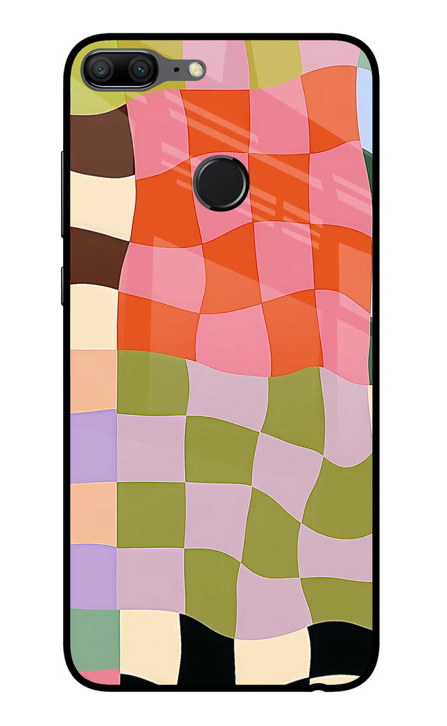 Wavy Grid Honor 9 Lite Glass Case