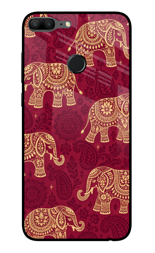 Maroon Elephant Honor 9 Lite Glass Case