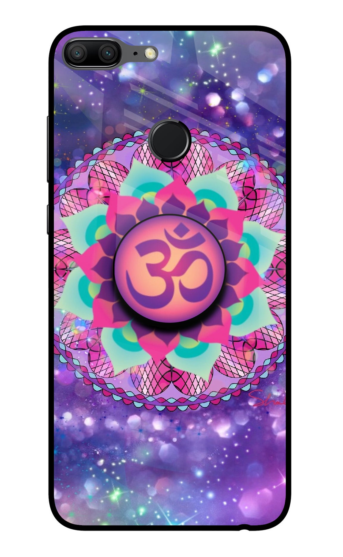 Om Purple Honor 9 Lite Glass Case