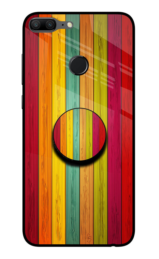 Multicolor Wooden Honor 9 Lite Glass Case