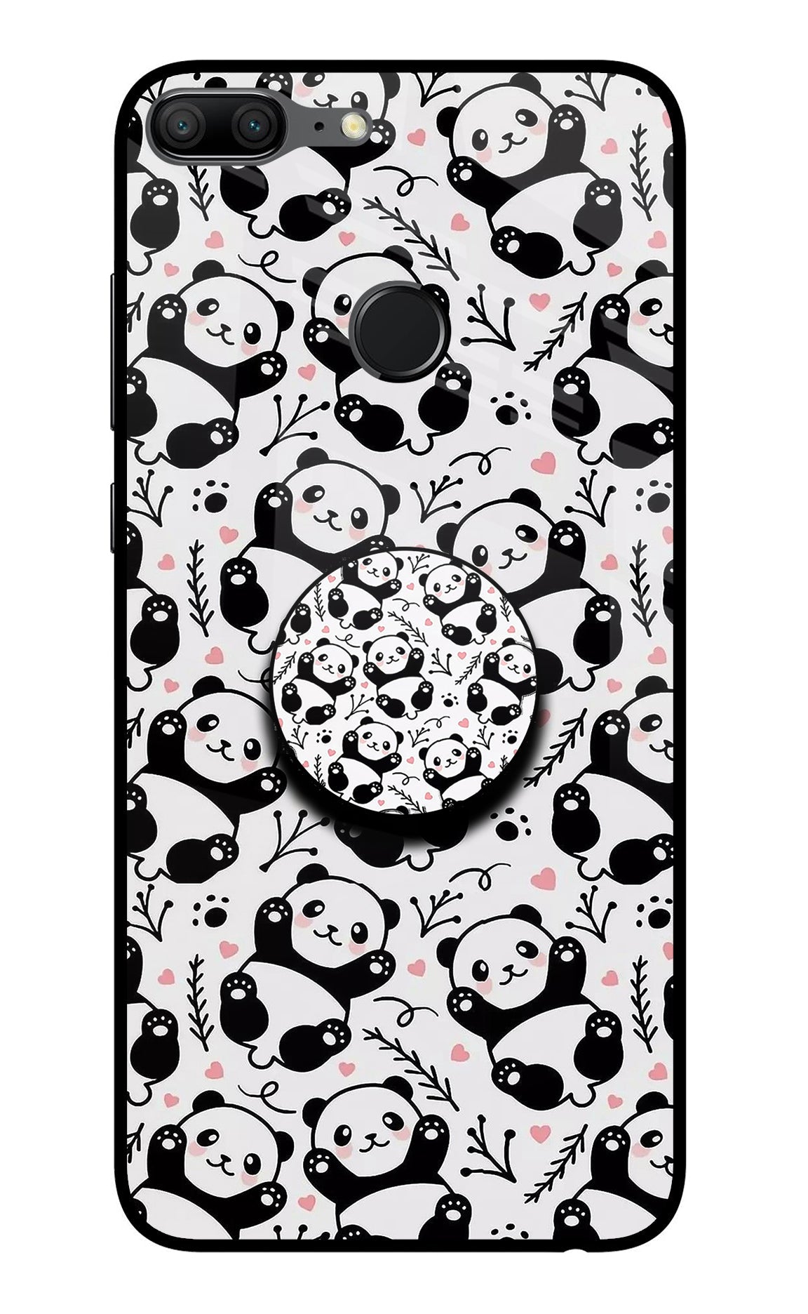 Cute Panda Honor 9 Lite Glass Case