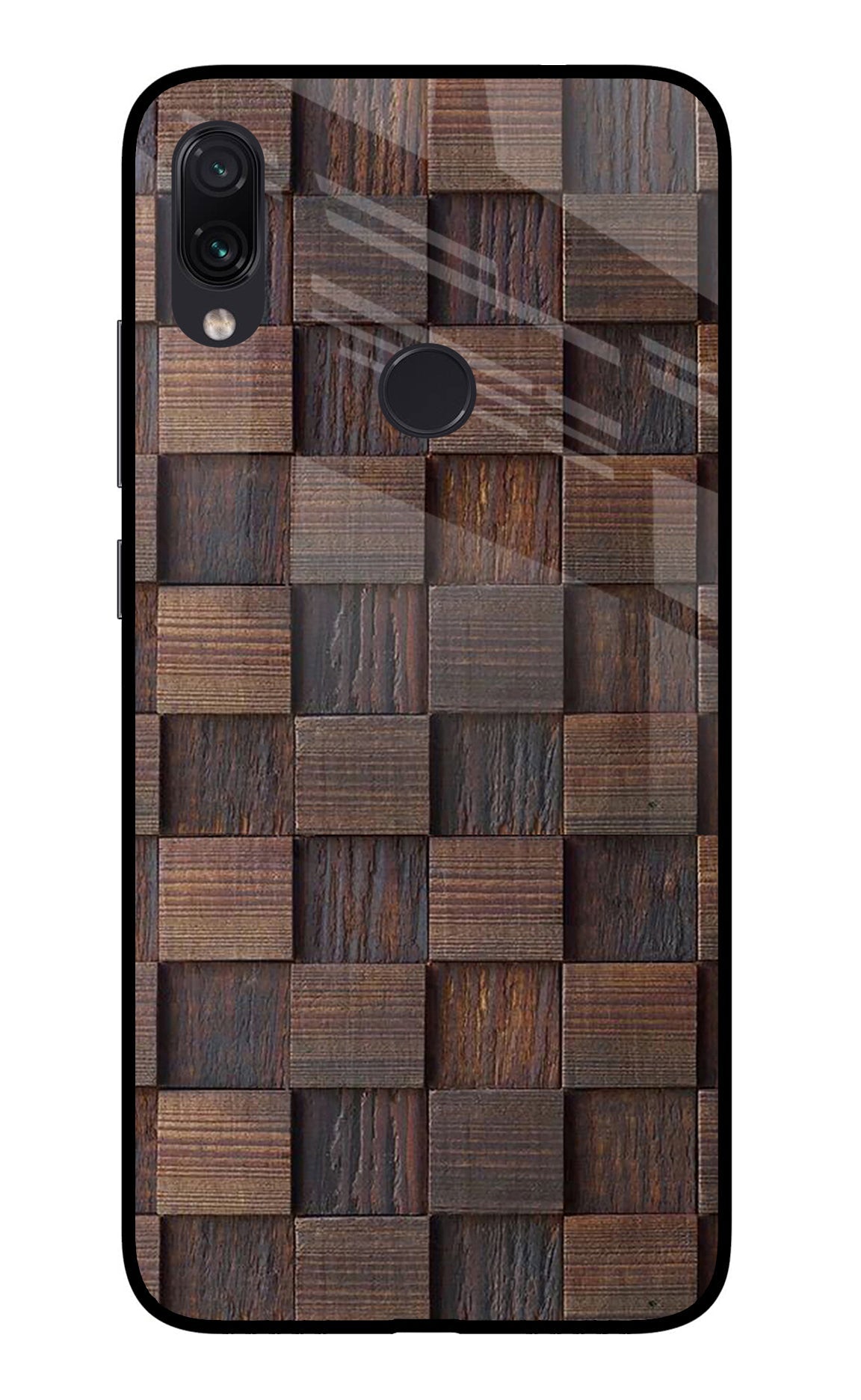 Wooden Cube Design Redmi Note 7/7S/7 Pro Glass Case