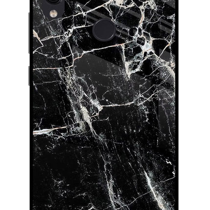 Black Marble Texture Redmi Note 7/7S/7 Pro Glass Case Back Cover by Casekaro