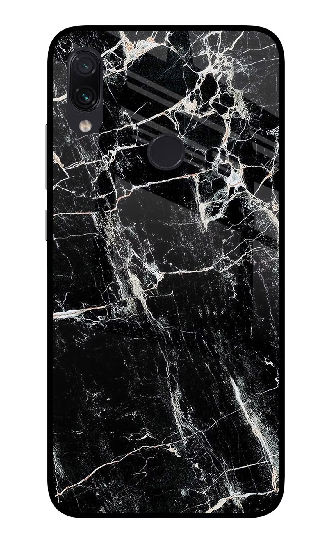 Black Marble Texture Redmi Note 7/7S/7 Pro Glass Case Back Cover by Casekaro