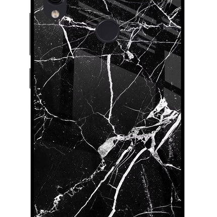 Black Marble Pattern Redmi Note 7/7S/7 Pro Glass Case Back Cover by Casekaro