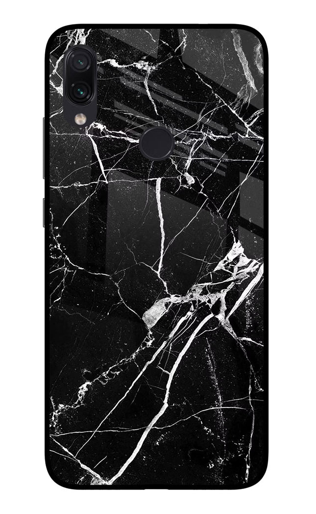 Black Marble Pattern Redmi Note 7/7S/7 Pro Glass Case Back Cover by Casekaro