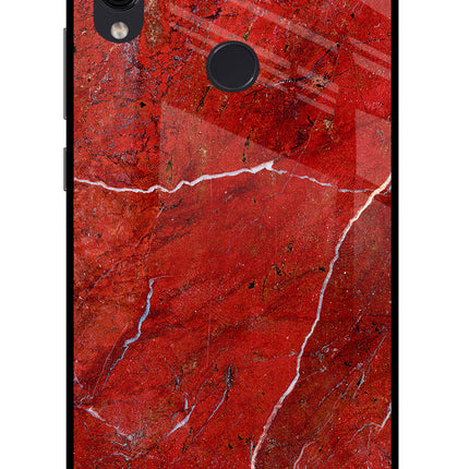 Red Marble Design Redmi Note 7/7S/7 Pro Glass Case Back Cover by Casekaro