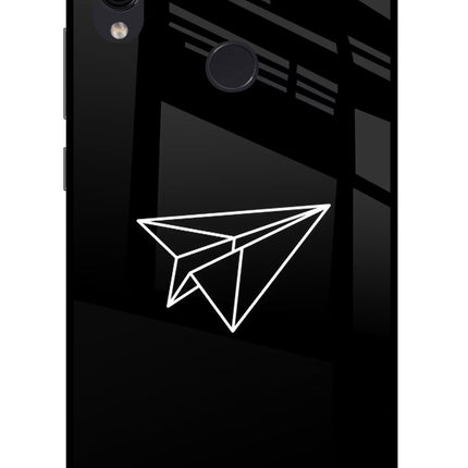 Paper Plane White Redmi Note 7/7S/7 Pro Glass Case Back Cover by Casekaro