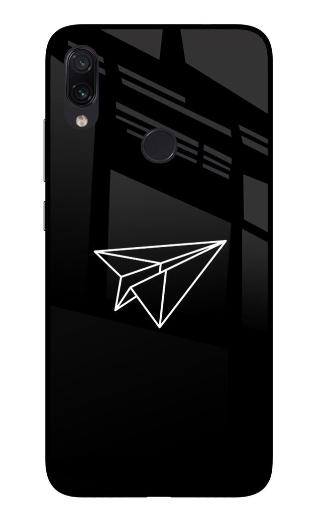 Paper Plane White Redmi Note 7/7S/7 Pro Glass Case Back Cover by Casekaro