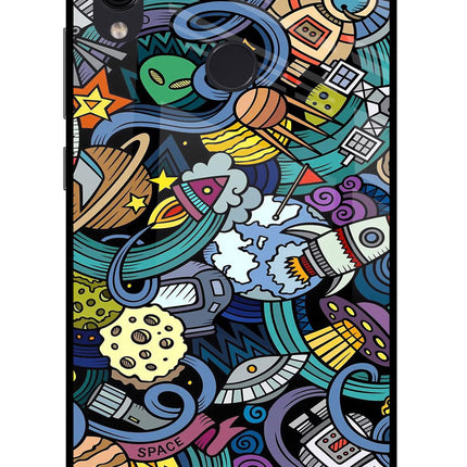 Space Abstract Redmi Note 7/7S/7 Pro Glass Case Back Cover by Casekaro