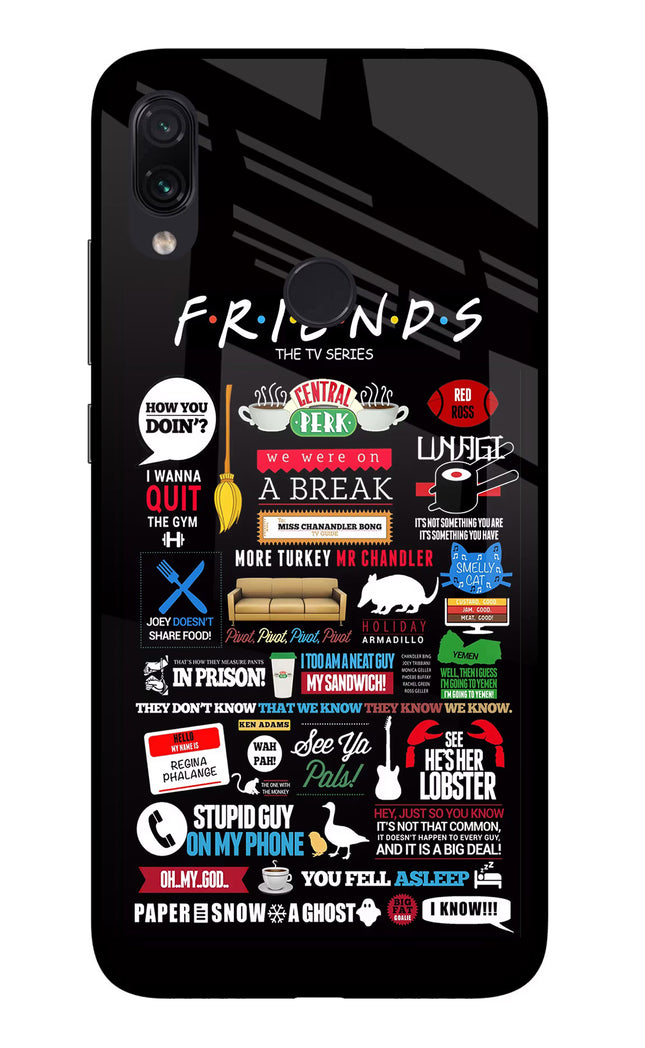FRIENDS Redmi Note 7/7S/7 Pro Glass Case Back Cover by Casekaro