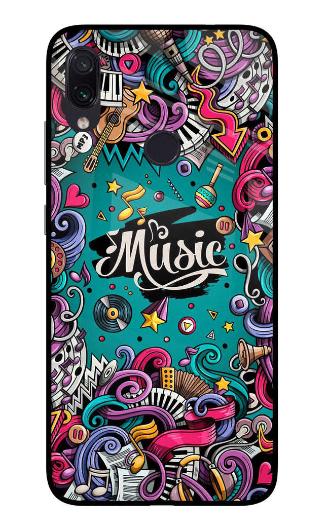 Music Graffiti Redmi Note 7/7S/7 Pro Glass Case Back Cover by Casekaro