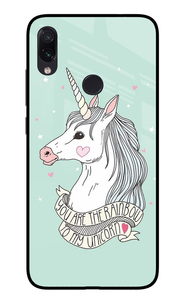 Unicorn Wallpaper Redmi Note 7/7S/7 Pro Glass Case Back Cover by Casekaro