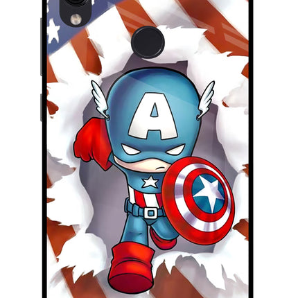Captain America Redmi Note 7/7S/7 Pro Glass Case Back Cover by Casekaro