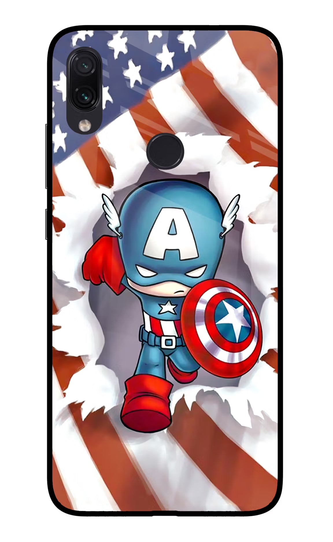 Captain America Redmi Note 7/7S/7 Pro Glass Case Back Cover by Casekaro