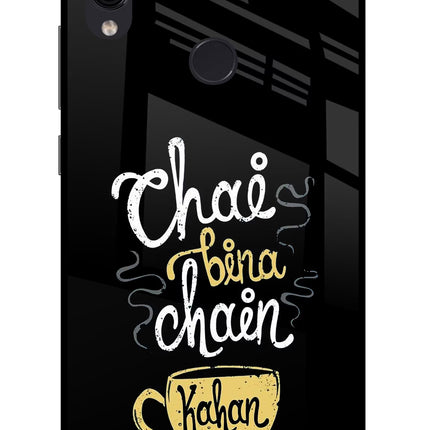 Chai Bina Chain Kaha Re Redmi Note 7/7S/7 Pro Glass Case Back Cover by Casekaro
