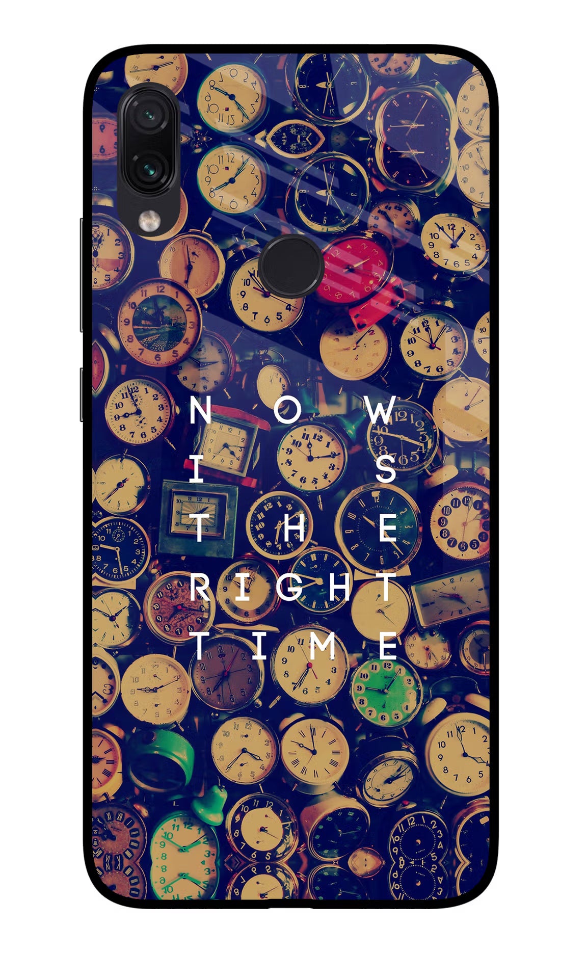Now is the Right Time Quote Redmi Note 7/7S/7 Pro Glass Case Back Cover by Casekaro