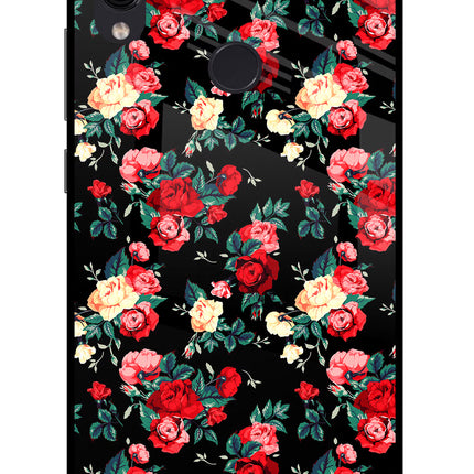 Rose Pattern Redmi Note 7/7S/7 Pro Glass Case