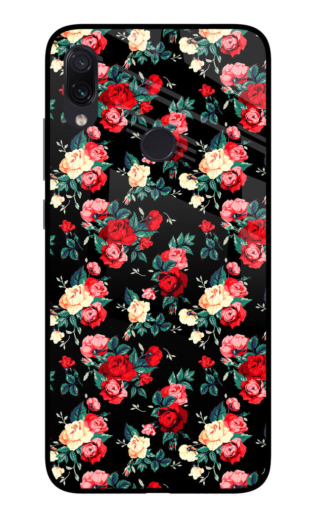 Rose Pattern Redmi Note 7/7S/7 Pro Glass Case Back Cover by Casekaro