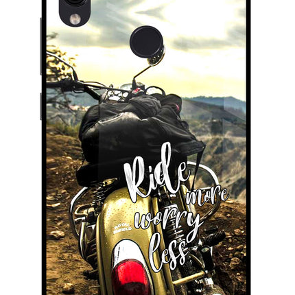 Ride More Worry Less Redmi Note 7/7S/7 Pro Glass Case Back Cover by Casekaro