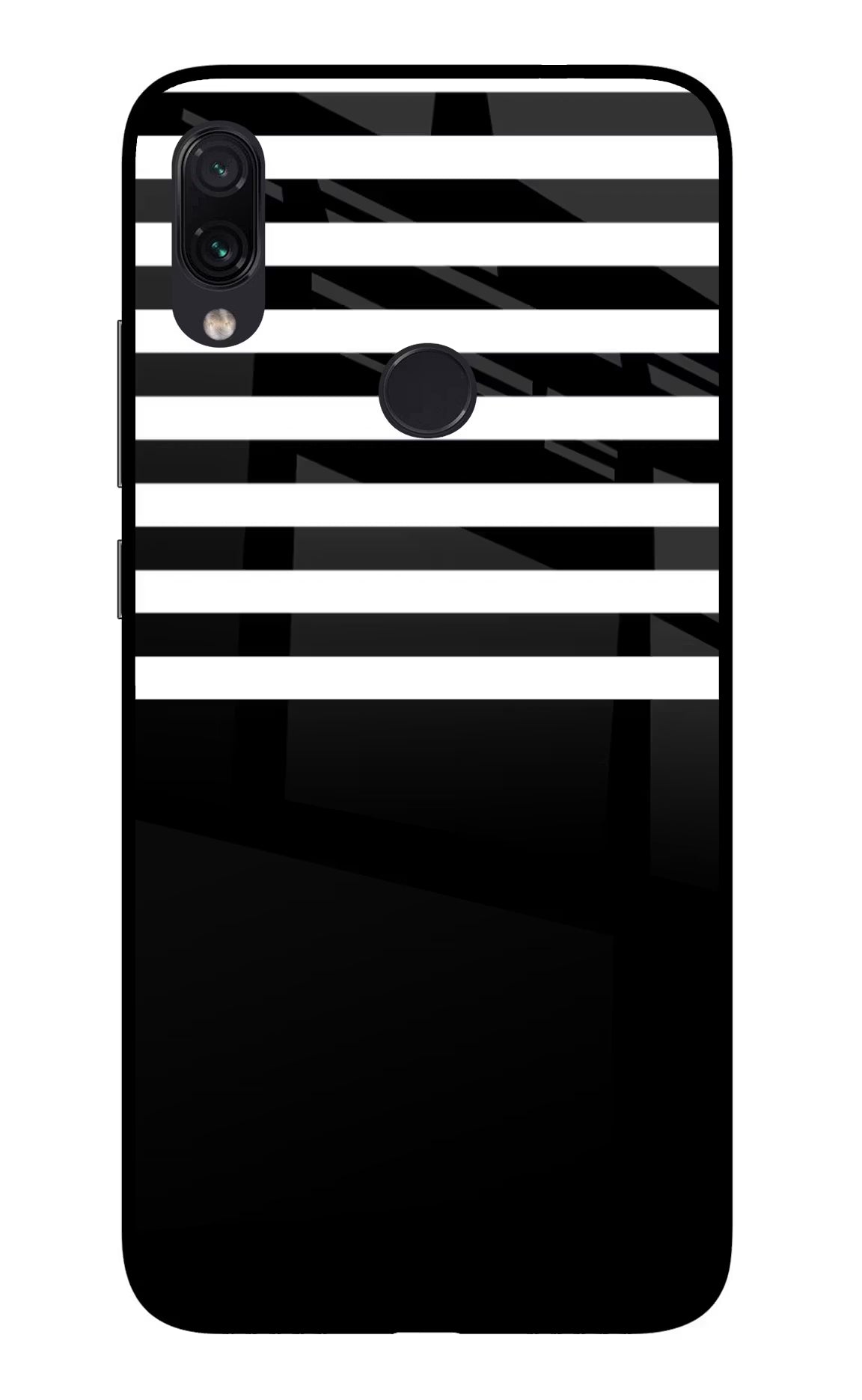 Black and White Print Redmi Note 7/7S/7 Pro Glass Case Back Cover by Casekaro