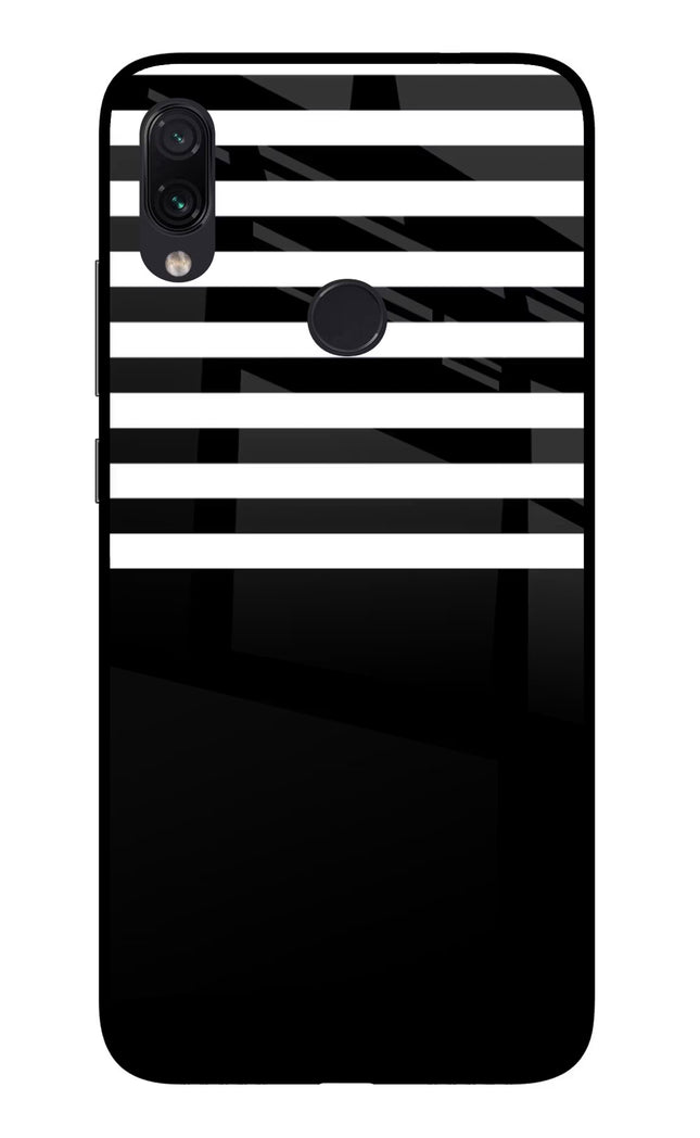 Black and White Print Redmi Note 7/7S/7 Pro Glass Case Back Cover by Casekaro