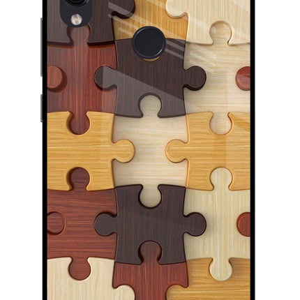 Wooden Puzzle Redmi Note 7/7S/7 Pro Glass Case Back Cover by Casekaro