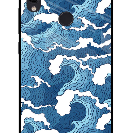 Blue Waves Redmi Note 7/7S/7 Pro Glass Case Back Cover by Casekaro