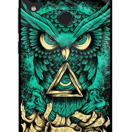 Green Owl Redmi Note 7/7S/7 Pro Glass Case Back Cover by Casekaro
