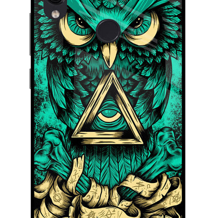 Green Owl Redmi Note 7/7S/7 Pro Glass Case Back Cover by Casekaro