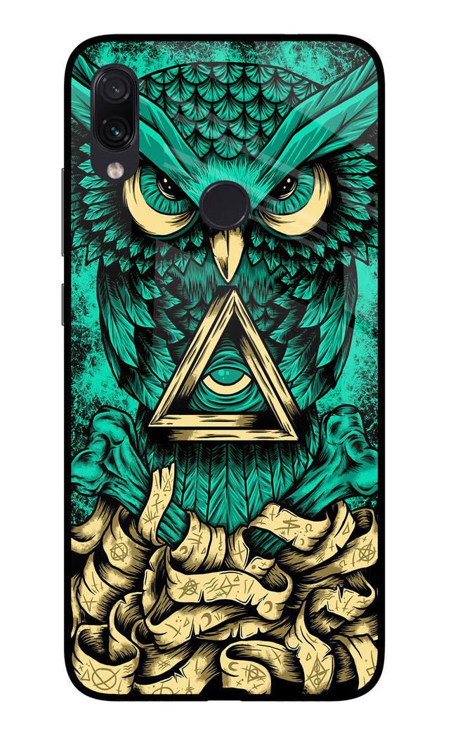 Green Owl Redmi Note 7/7S/7 Pro Glass Case Back Cover by Casekaro