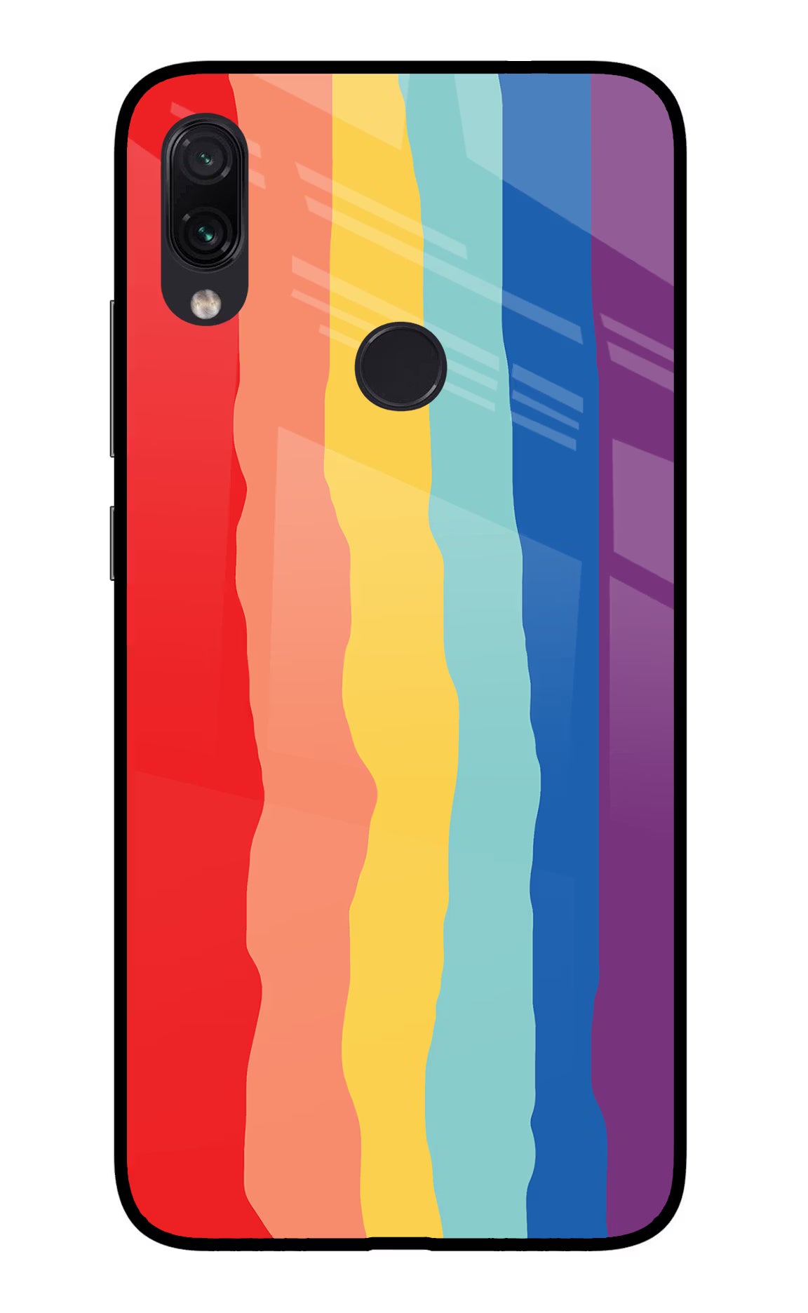 Rainbow Redmi Note 7/7S/7 Pro Glass Case Back Cover by Casekaro
