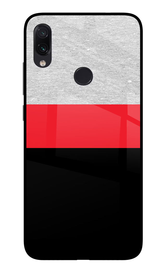 Tri Color Pattern Redmi Note 7/7S/7 Pro Glass Case Back Cover by Casekaro