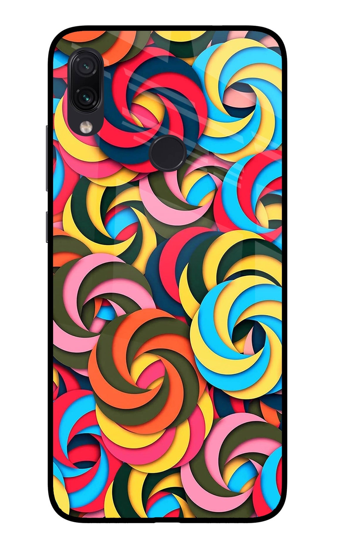 Spiral Pattern Redmi Note 7/7S/7 Pro Glass Case