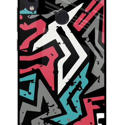 Geometric Graffiti Redmi Note 7/7S/7 Pro Glass Case Back Cover by Casekaro