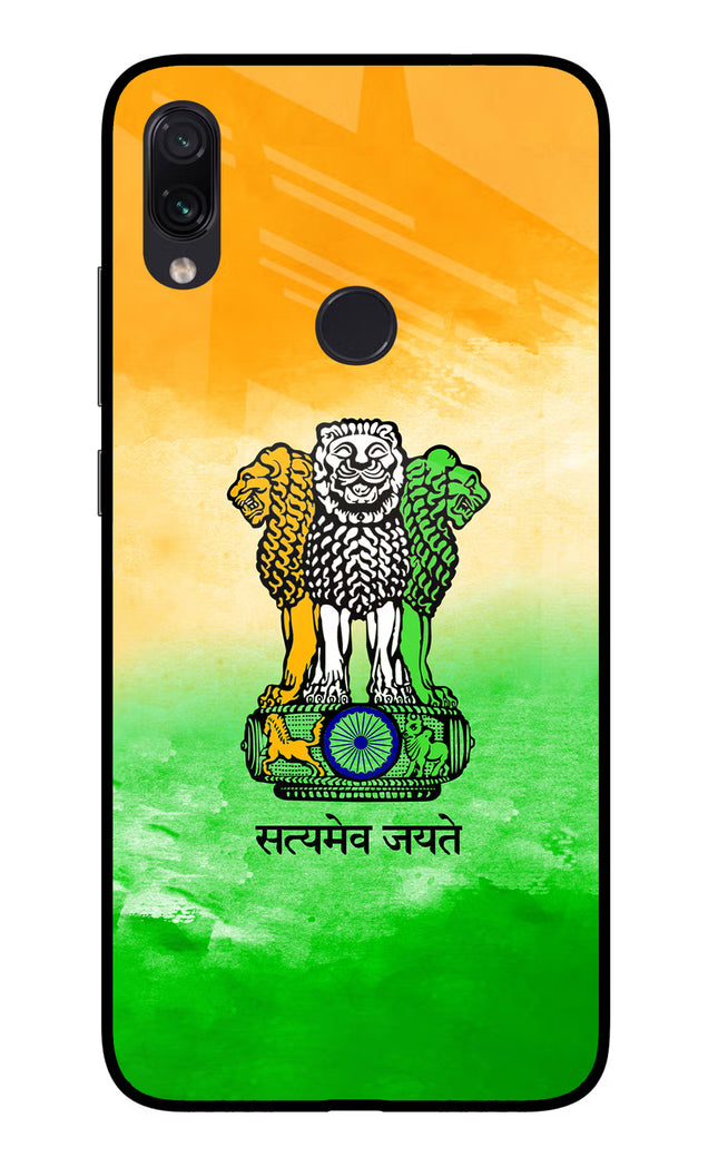 Satyamev Jayate Flag Redmi Note 7/7S/7 Pro Glass Case Back Cover by Casekaro