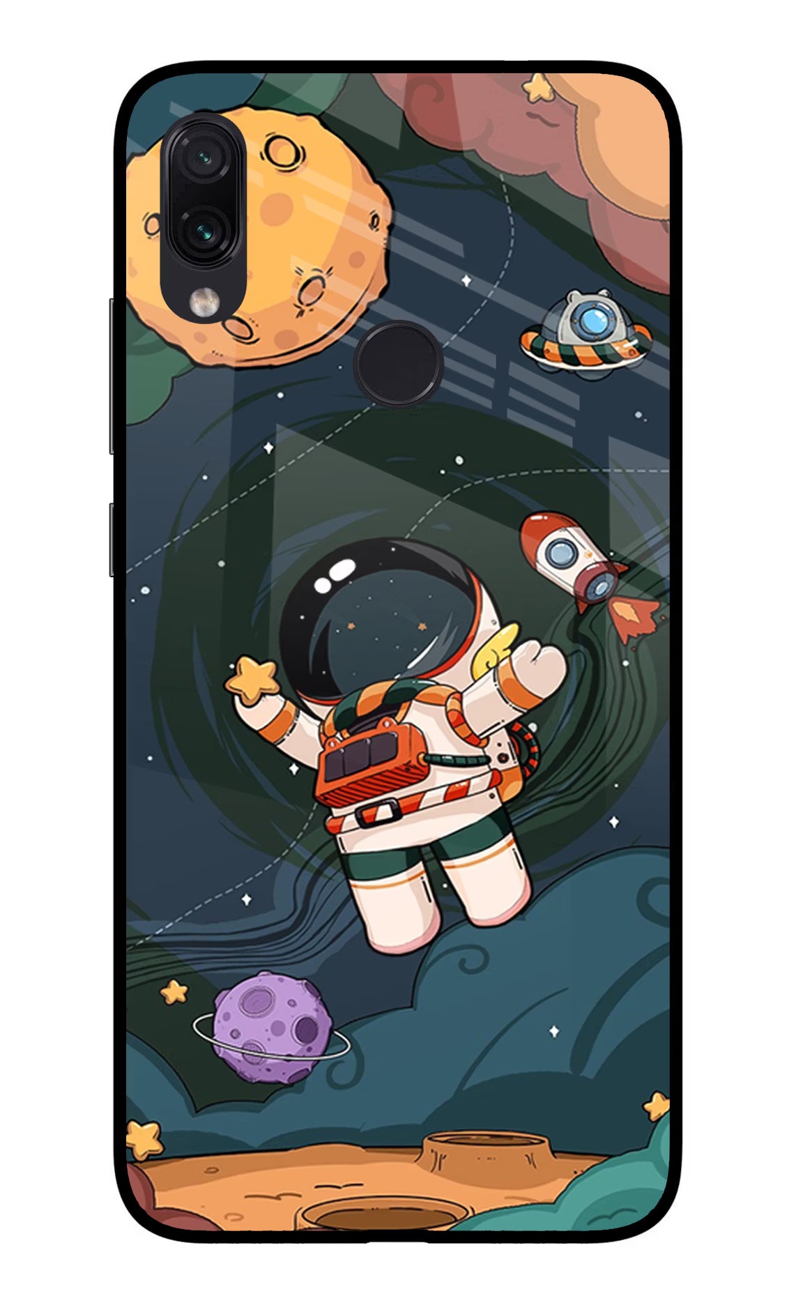 Cartoon Astronaut Redmi Note 7/7S/7 Pro Glass Case