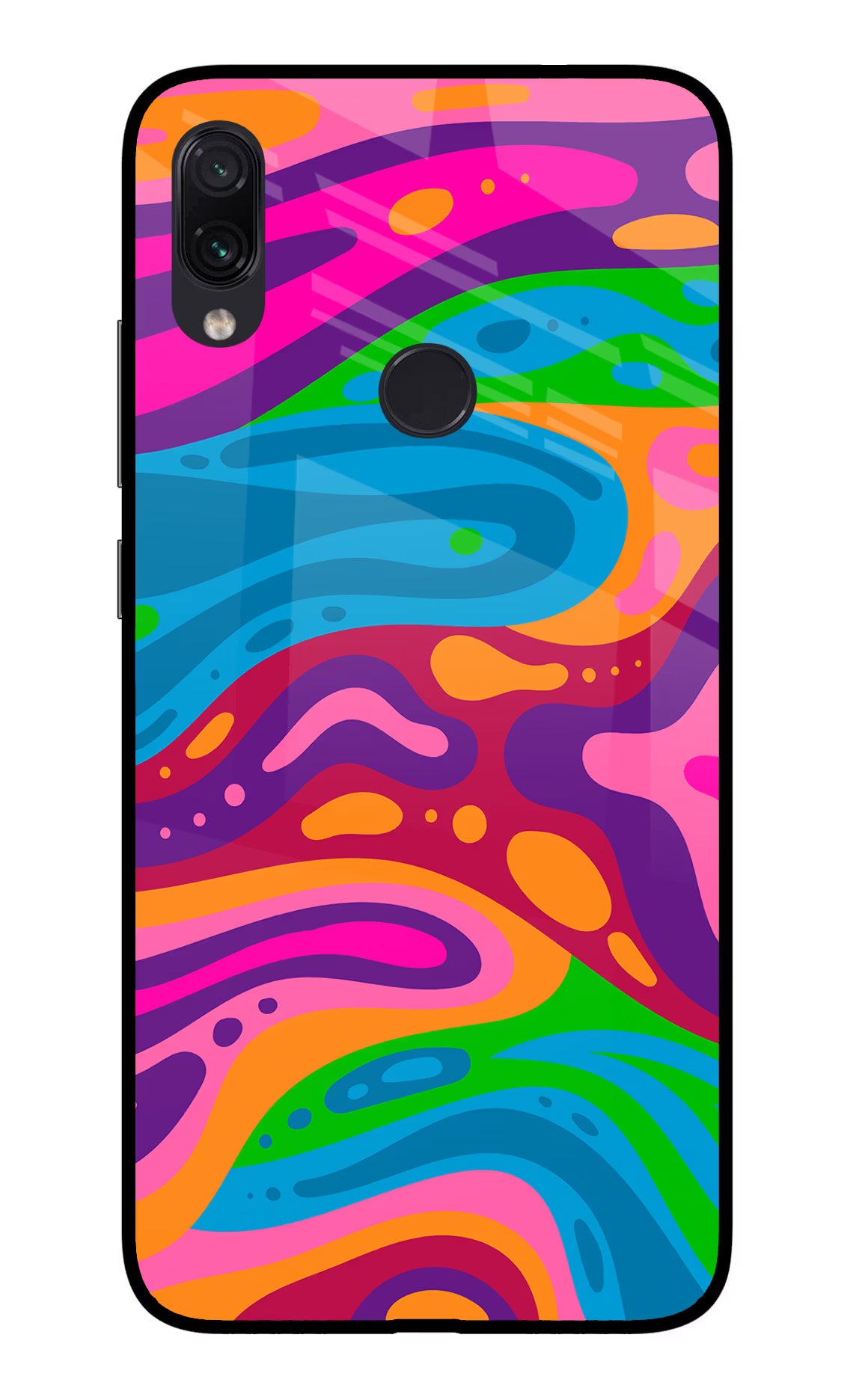 Trippy Pattern Redmi Note 7/7S/7 Pro Glass Case Back Cover by Casekaro