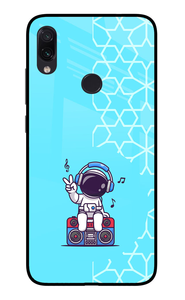 Cute Astronaut Chilling Redmi Note 7/7S/7 Pro Glass Case Back Cover by Casekaro