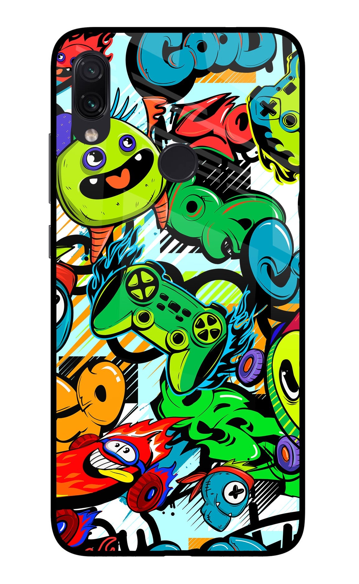 Game Doodle Redmi Note 7/7S/7 Pro Glass Case