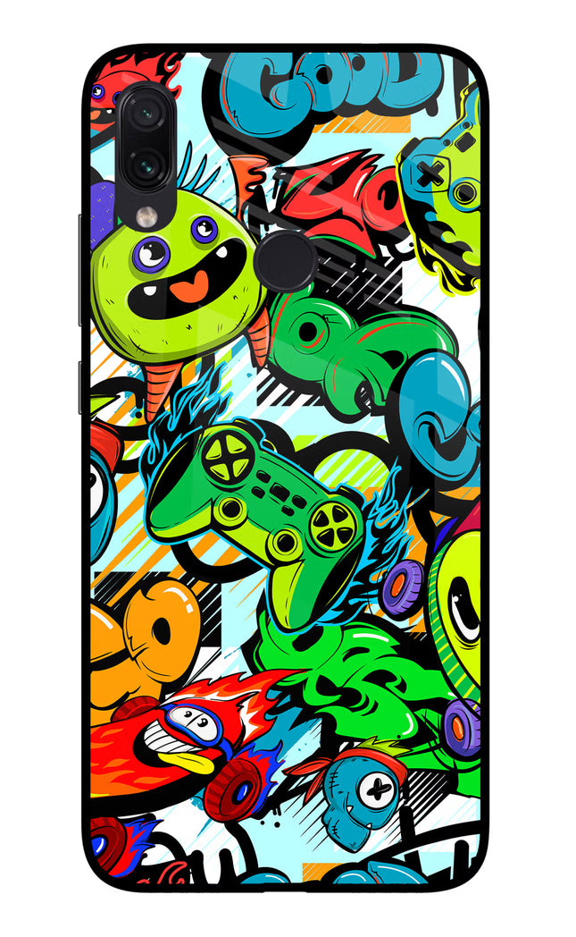 Game Doodle Redmi Note 7/7S/7 Pro Glass Case Back Cover by Casekaro