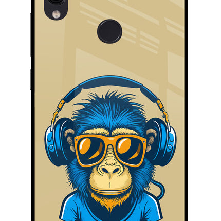 Monkey Headphone Redmi Note 7/7S/7 Pro Glass Case Back Cover by Casekaro