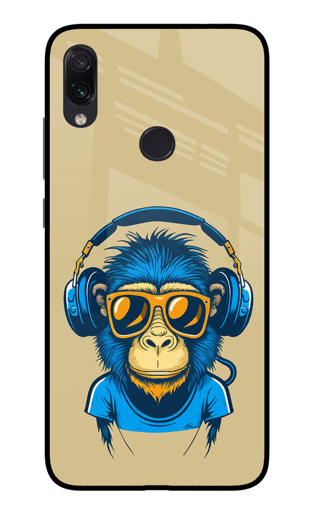 Monkey Headphone Redmi Note 7/7S/7 Pro Glass Case Back Cover by Casekaro